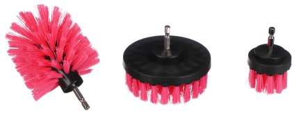 Bürstenset für Bohrmaschine zur Autoreinigung CAR DETAILING DRILL BRUSH PINK 3, 3 Stück