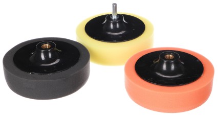 Set Polierpads/-schwämme mit Bohrmaschinenaufnahme für Autoreinigung CAR DETAILING PAD 3, 3 Stück