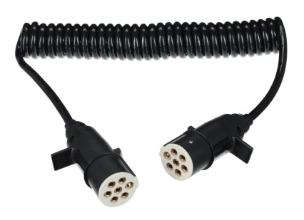 Spiralkabel 7-polig Typ S TRAILER CABLE 10, Kunststoffstecker, 24V, 3,5 m