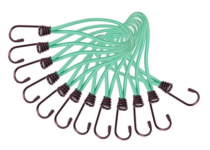 Set von Spanngummis mit Metallhaken CARGO CORD SET 1, 21 cm, 12 Stk