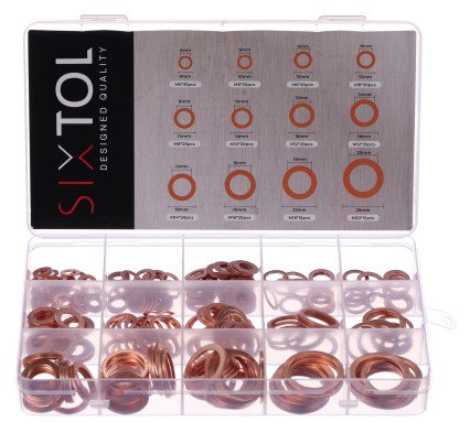 Satz aus Kupferdichtringen MECHANIC RING SET 2, M5–M20, 300 Stück