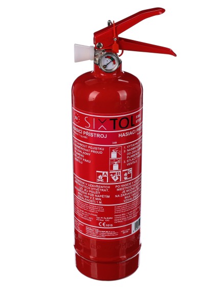 Pulverfeuerlöscher FIRE STOP 1 kg, ABC, Vollmetall, inklusive Metallhalter