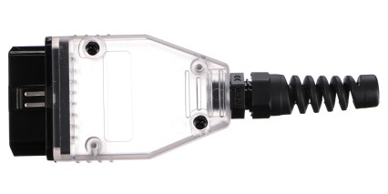 OBD-II-Stecker mit 16 Pins zur Montage eines eigenen Kabels MECHANIC CABLE 30, transparent