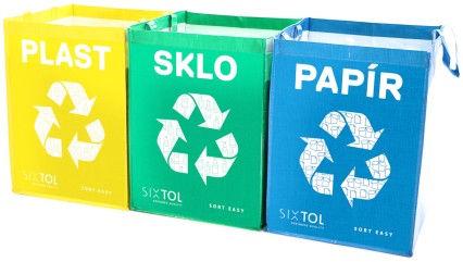 Taschen zur Mülltrennung SORT EASY 3 BASIC, 30x30x40 cm, 3 x 36 l, 3 Stk