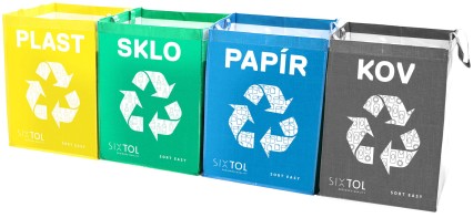 Taschen für die Mülltrennung SORT EASY 4 METAL, 30x30x40 cm, 4x36 l, 4 Stück