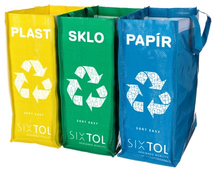 Taschen für Mülltrennung SORT EASY 3 SLIM, 18x30x40 cm, 3 x 22 l, 3 Stk