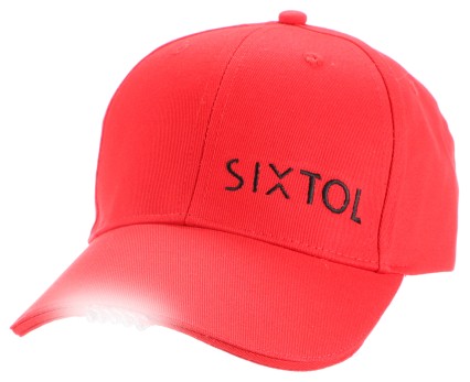 Schirmmütze mit LED-Licht B-CAP 25 lm, wiederaufladbar, USB, Einheitsgröße, rot