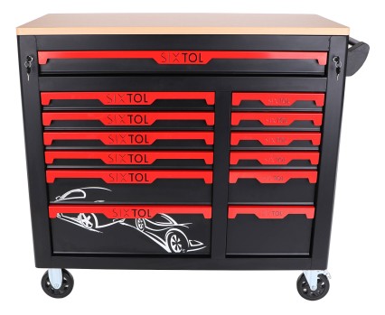 Werkstattwagen mit Werkzeug MECHANIC TROLLEY TITAN 1559, 13 Schubladen, 1559 Teile Werkzeug