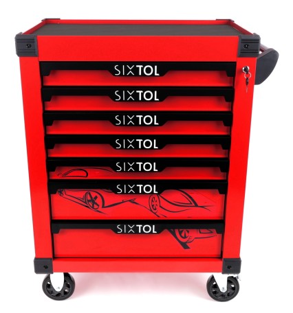 Werkstattwagen für Werkzeug MECHANIC TROLLEY KEVIN RED, 7 Schubladen
