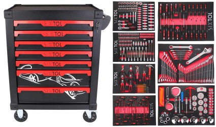 Werkstattwagen für Werkzeuge MECHANIC TROLLEY KEVIN 326, 7 Schubladen, 326-teiliges Werkzeugset