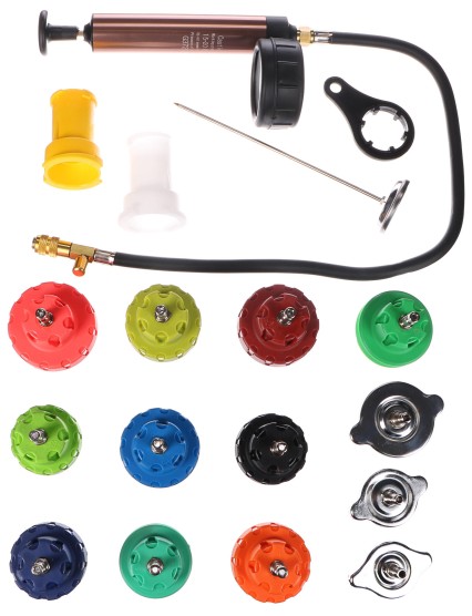 Kühlsystem-Testset „Mechanic Cooling Tester 18“, 0–2,5 bar, 18-teilig