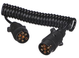 Spiralförmiges Verbindungskabel für Anhängerstecker TRAILER CABLE 3, 7-7polig, 3 m