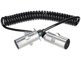 Spiralkabel 7-polig Typ N TRAILER CABLE 13, Metallstecker, 24V, 3,5m