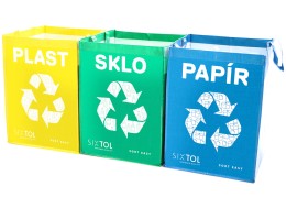 Taschen zur Mülltrennung SORT EASY 3 BASIC, 30x30x40 cm, 3 x 36 l, 3 Stk