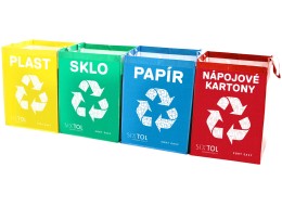 Taschen für die Mülltrennung SORT EASY 4 CARTON, 30x30x40 cm, 4x36 l, 4 Stück