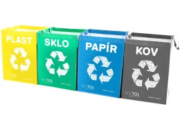 Taschen für die Mülltrennung SORT EASY 4 METAL, 30x30x40 cm, 4x36 l, 4 Stück