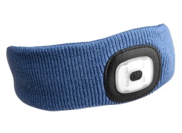 Stirnband mit Stirnlampe 180 lm, wiederaufladbar, USB, Einheitsgröße, Baumwolle/PE, blau