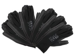 Arbeitshandschuhe aus Polyester, halbgetaucht in PU GLOVE PE-PU 10, schwarz, Gr. 10\
