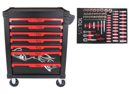 Werkstattwagen MECHANIC TROLLEY KEVIN 80, 7 Schubladen, 80 Teile Werkzeug
