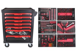 Werkzeugwagen MECHANIC TROLLEY KEVIN 274, 7 Schubladen, 274 Stück Werkzeuge