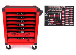 Werkstattwagen MECHANIC TROLLEY KEVIN RED 80, 7 Schubladen, 80-tlg. Werkzeug