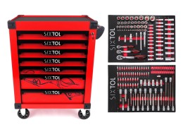 Werkstattwagen MECHANIC TROLLEY KEVIN RED 182, 7 Schubladen, 182-tlg. Werkzeug