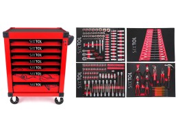 Werkstattwagen MECHANIC TROLLEY KEVIN RED 210, 7 Schubladen, 210-tlg. Werkzeug