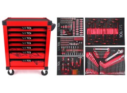 Werkstattwagen MECHANIC TROLLEY KEVIN RED 253, 7 Schubladen, 253-tlg. Werkzeug